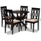 Baxton Studio Mona Sand Upholstered and Dark Brown Finished Wood 5-Piece Dining Set 172-9733-10902 - alternate 6